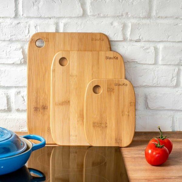Wood Cutting Boards for Kitchen – Bamboo Cutting Board Set, Chopping Board, Serving Tray – Wooden Cutting Boards for Kitchen – BlauKe® - Image 8