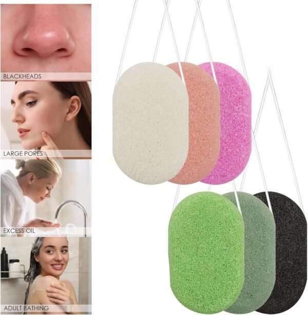 6 pcs Konjac Sponge, DaKuan Facial Sponges, Polychrome Face Sponges for Cleansing, Natural, Colorful, Gentle Exfoliation for Radiant Skin - Image 4
