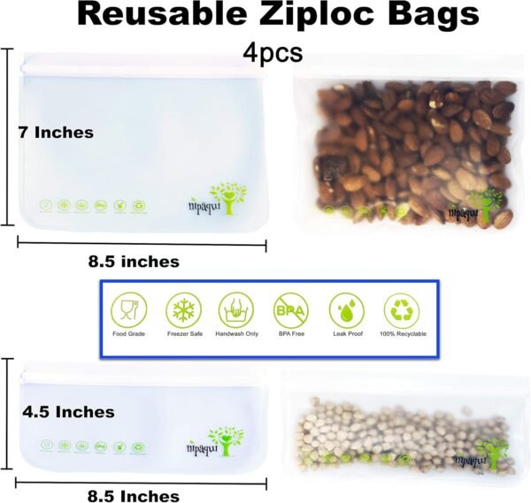 17 PCS Zero Waste ECO Friendly Gift: Reusable Food Storage Bags, Reusable Beeswax Wrap, Mesh Bags, Reusable Straws. Gift for women and men. - Image 5