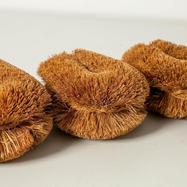 Pack of 3 Tawashi 100% Natural Coconut Coir Fiber Brush, Ideal for Vegetable and Fruit Scrub, Kitchen Cleaning Needs, Kamenoko Japanese Design - Image 5