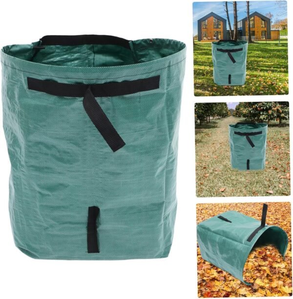 Trash Bucket Trash Compactor Bags Compost Bin Outdoor Garbage Can Outdoor Trash Can Kitchen Small Garbage Can Portable Foldable Garden Bag Garbage Bin Trash Cans Compost Bags Green - Image 6