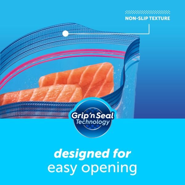 Ziploc 2 Gallon Food Storage Freezer Bags, Grip 'n Seal Technology for Easier Grip, Open, and Close, 30 Bags Total - Image 8