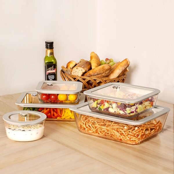 Glass Food Containers with Glass Lid, Microwave Safe Glass Food Storage Container, Large 4 Pack Round Shape, Glass Food Containers with Lids, Glass Meal Prep containers with Leak Proof Lid. - Image 7