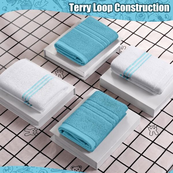Dish Towels and Dishcloths with Oven Mitts Sets- 100% Cotton Tea Towels for Kitchen- 500 F Heat Resistant Oven Mittens 7.5"x12", Durable Dish Cloths 11.8"x11.8", Absorbent Dish Towels 13.5"x24" - Image 5