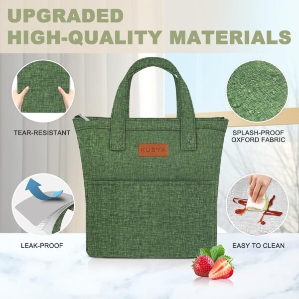 Lunch Box for Women, Lunch Bag for Women Men Adult Simple Lunchbox Reusable Insulated Lunch Boxes Large Capacity LunchBag, with Food Storage Bags for Work, Office or Picnic - Image 3