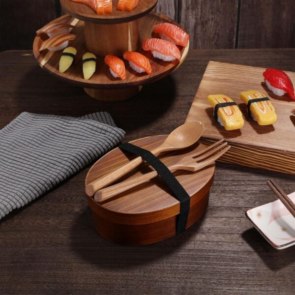 ABOOFAN 2pcs Japanese Bento Box Wood Splitter Lunch Box Japanese Food Box Japanese Food Container Portable Lunch Containers Wood Lunch Box Lunch Sushi Box Bento Box Japanese Style Wood - Image 7