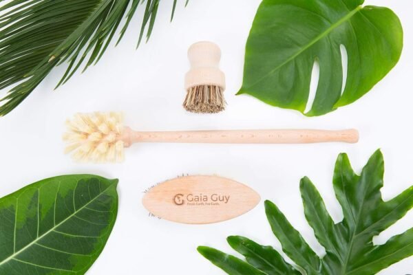 Wood and Tampico Bottle Brush - Pot Brush - Vegetable Brush Set - Zero Waste, Compostable & Biodegradable Kitchen Brushes - Image 7