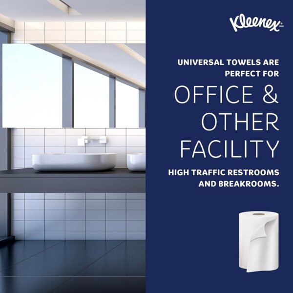 Kleenex® Hard Roll Paper Towels, Bulk (50606), 1.75" Core, with Premium Absorbency Pockets, White (600'/Roll, 6 Rolls/Case, 3,600'/Case) - Image 4