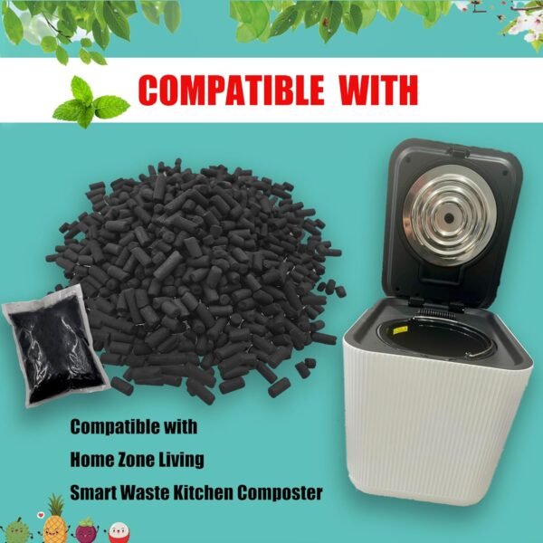 1.55 Pounds Oversized Pack Replacement Odor Absorbing Filter Refills for Smart Waste Kitchen Composter, Activated Charcoal for Electric Compost Bin Odor Control - Image 2