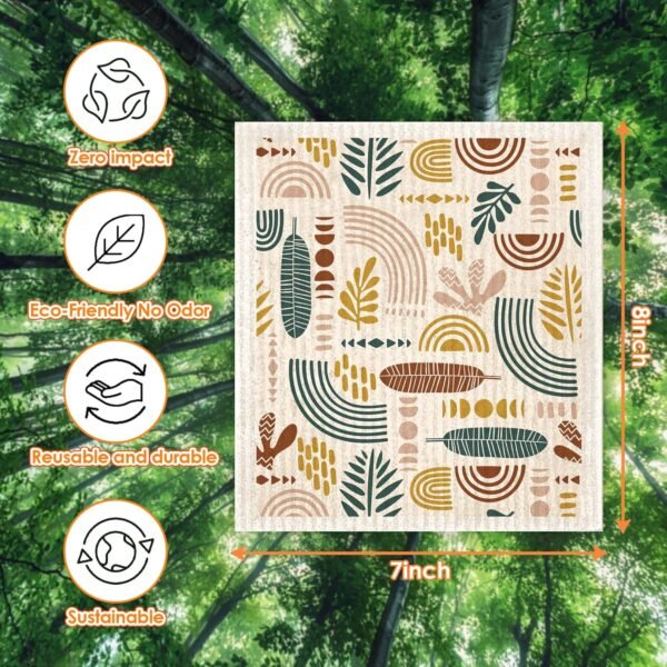 Morigins Swedish Dishcloths for Kitchen,6 Pack Minimalist Swedish Dish Towels,Cellulose Sponge Cloths,Non Scratch Reusable Paper Towels, Biodegradable and Reusable Kitchen Dish Rags - Image 2