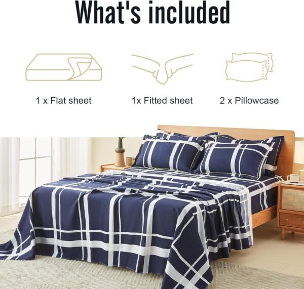 IM HOME Queen Size 4 Piece Sheet Set Organic Cotton Super Soft Luxury Bedding Sets with Deep Pocket - Wrinkle, Fade, Stain Resistant Oeko-Tex Bed Sheet Set - Image 2