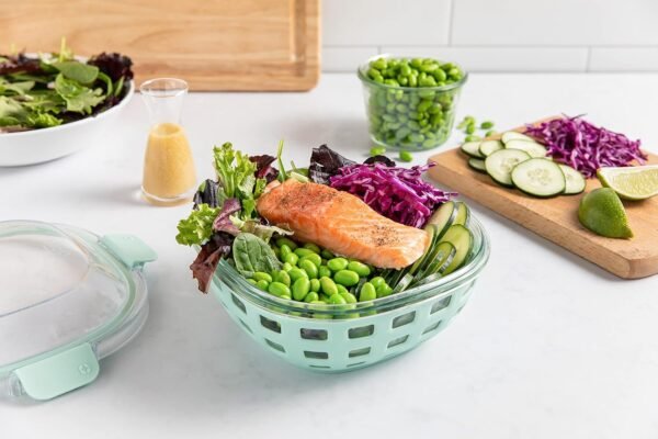 Ello Duraglass Meal Prep Lunch Bowl Container, 5 cup- Glass Food Storage Container with Silicone Sleeve and Airtight BPA-Free Plastic Lid, Dishwasher, Microwave, and Freezer Safe - Image 6
