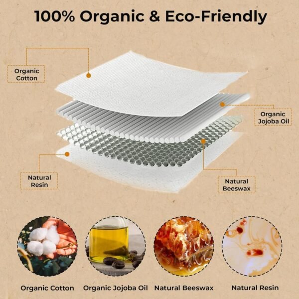 10 Pack Bees Wax Wraps Reusable, Organic Beeswax Wraps for Food, Eco-friendly Beeswax Food Wrap for Bread. Bowl Cover and Produce, Beeswax Sandwich Wraps - 3L, 3M, 4S, Lemon Pattern - Image 3