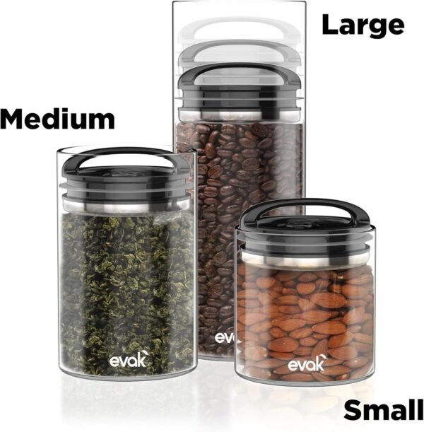 Prepara Evak Compact Glass Food Storage, 24 Ounce, Black - Image 3