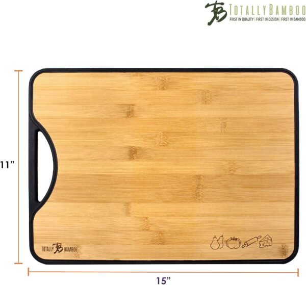 Totally Bamboo Poly-Boo Double Sided Bamboo and Poly Cutting Board, 15" x 11", BPA Free - Image 6