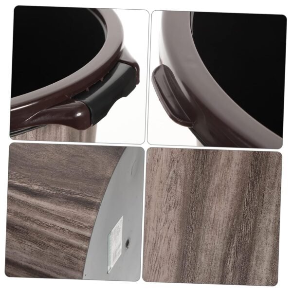 Imitation Wood Grain Trash Can Trash Can with Lid Bathroom Garbage Trash Can Favors Garbage Bin Bathroom Bin Litter Wicker Basket Infuser Kitchen Compost Bin Trash Cans PVC Plastic - Image 9