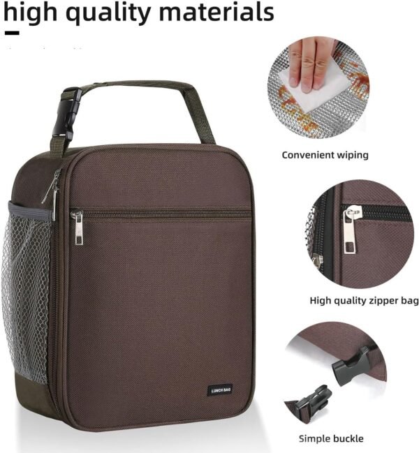 Lunch box Lunch bag for men women Lunchbox Lunch bags Insulated Lunch bag Lunch box cooler (Brown) - Image 4