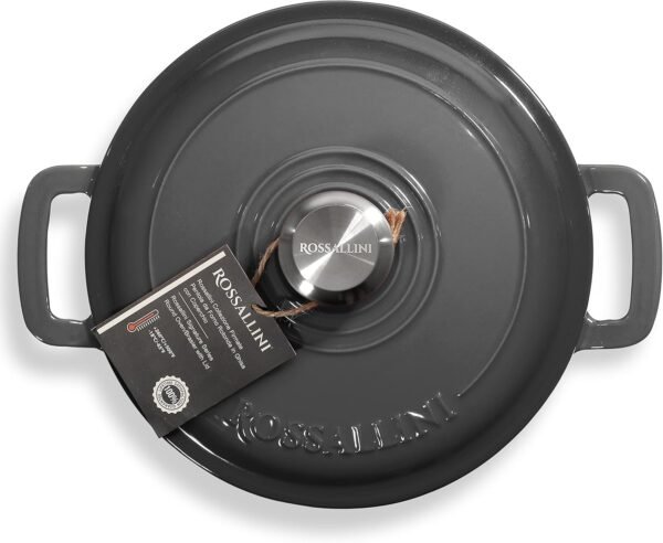 Signature Enameled Cast Iron Dutch Oven, Non-Stick Serving Pot with Tight Fitting Lid for Perfect Roasting, Baking, Sauteing, and Bread Making | 5.5Q (5.2L) - Oyster Grey - Image 3