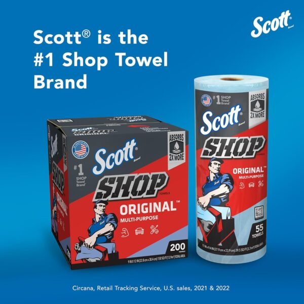 Scott Blue Shop Towels 75147, 55 Sheets/Roll, 12 Rolls/Carton - Image 3