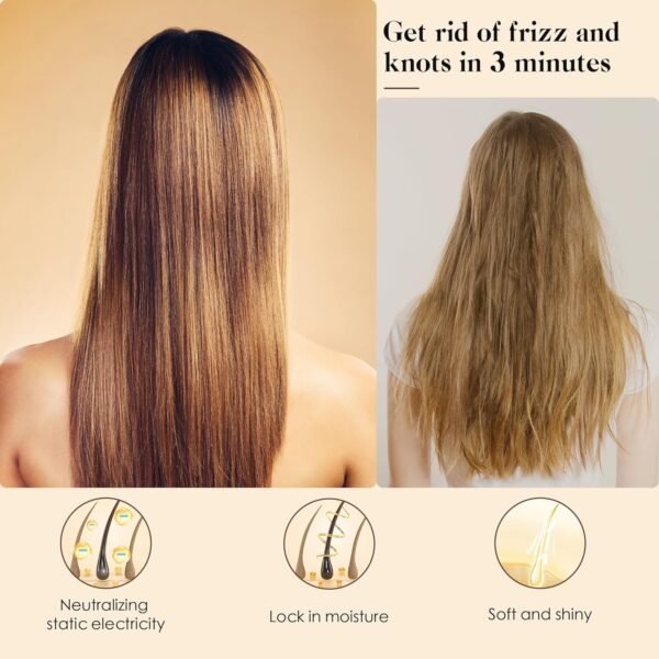Bamboo Hair Brush for Hair Growth, Natural Bamboo Bristles Detangling Square Wooden Paddle Hairbrush for Massaging Scalp, for Women Men and Kids, for All Hair Types, with Ergonomic Handle - Image 5