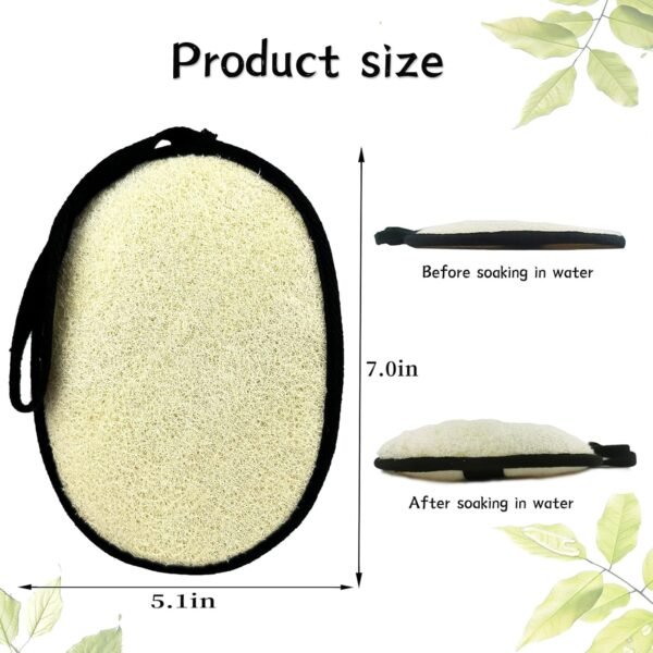 Natural Loofah Sponge (2 Pack),Large 7"x5.1"Shower Loofah Sponge Exfoliating Body Scrubber for Women and Men,Natural Materials are Easily Biodegradable and Bath Exfoliation Doesn't Hurt The Skin - Image 4