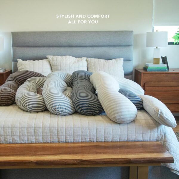 Pharmedoc Pregnancy Pillows, U-Shape Full Body Pillow -Removable Jersey Cotton Cover - Sand Stone - Pregnancy Pillows for Sleeping - Body Pillows for Adults, Maternity Pillow and Pregnancy Must Haves - Image 7