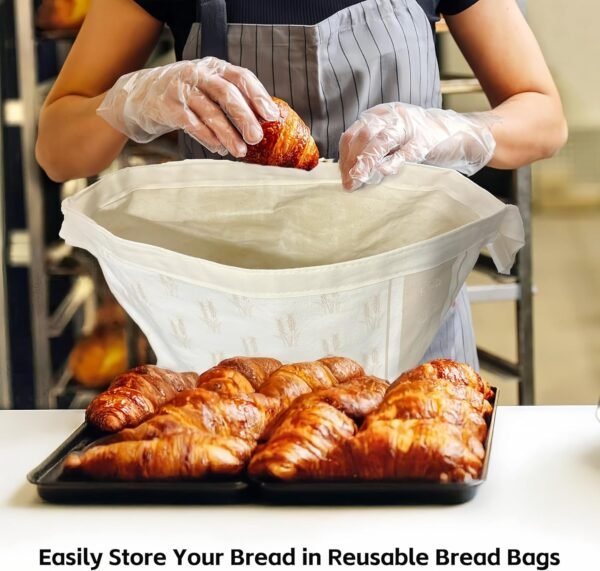 Reusable Bread Bags for Homemade Bread,2 Pack Sourdough Bread Bags,Cotton Beeswax Bread Bags for Keeping Sourdough Bread Fresh, 13"x17"in Beeswax Bread Bags for Sourdough Storage - Image 7
