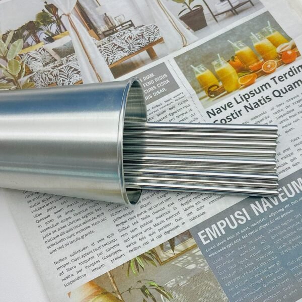 Reusable Metal Straw 50Pcs In Bulk.265mm Reusable Stainless Steel Straight Straws.NiceCaTeLe Drinking Straws Wholesale for 30 oz & 20 oz Tumblers Yeti Water Bottle(10.5" - Silver, 50pcs - Straight) - Image 4