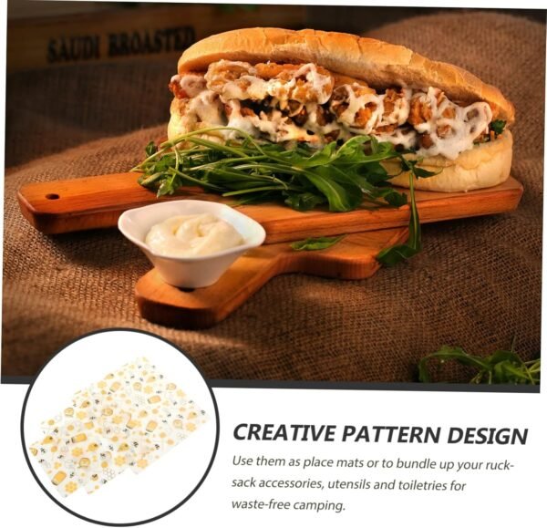 Ipetboom 3pcs Beeswax Food Wraps Cotton Wraps Sandwich Lid Mason Jar Food Preservation Cloths Beeswax Sandwich Wraps Bee Food Reusable Beeswax Wraps Bread Bag Washable Paper - Image 6