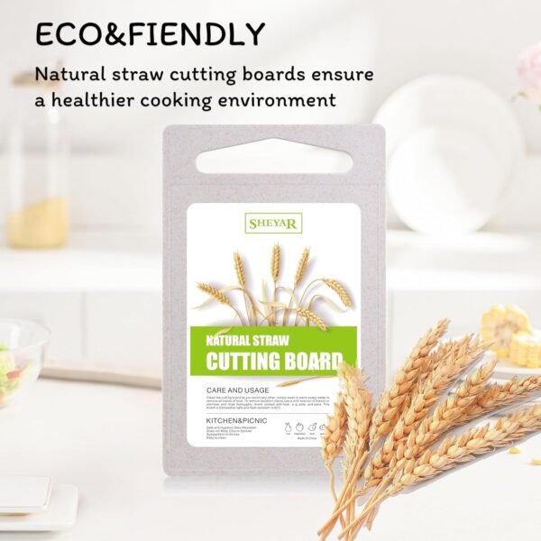 Cutting Board for Kitchen, Wheat Straw Fiber Cutting Board, Dish Washer Safe, w/Juice Grooves for Meat, Veggies,Easy Grip Handle, Non-slip Surface,Eco-friendly,Serveware Accessories(11.8‘x7.3‘) - Image 4