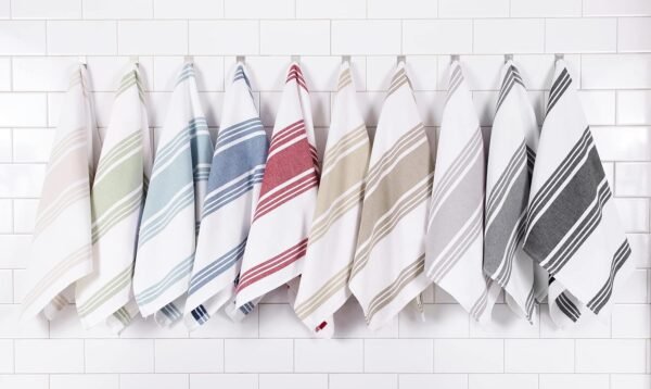 All-Clad Dual-Purpose Kitchen Towels: Highly Absorbent, Super Soft Long Lasting - 100% Cotton, 17"x30" Dish Towels for Cleaning & Drying Dishes, Pans, Glassware, or Countertops, (3-Pack), Rainfall - Image 7