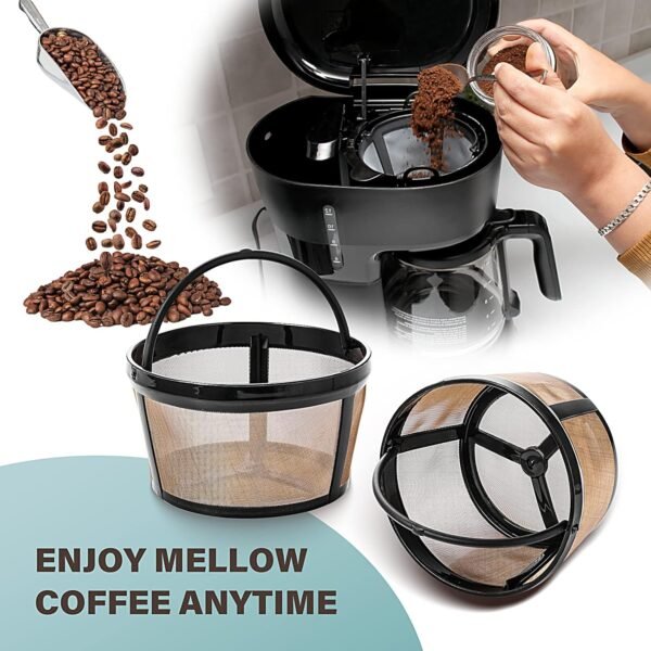 Prasacco Reusable Coffee Filter, 4 Cup Basket Coffee Filters Replacement Coffee Filter Permanent Filter Coffee Replacment Coffee Filter for Mr. Coffee Coffee Makers and Brewers (1 PC) - Image 7