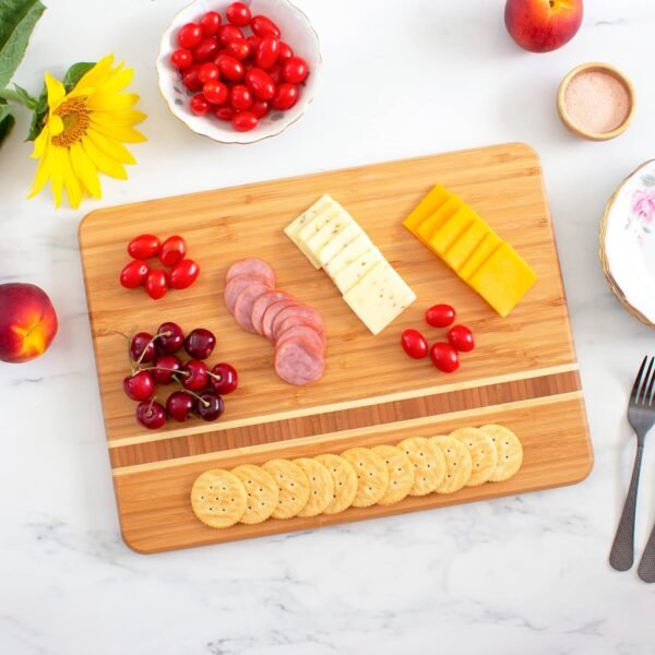 Totally Bamboo Martinique Bamboo Serving and Cutting Board, 15" x 11" - Image 2