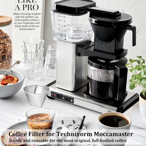 for Moccamaster Filters, #4 Coffee Filter, Coffee Filter for Technivorm Moccamaster KBGV and KBT Coffee Machines, Metal Coffee Filter, Reusable Metal Filters, With cleaning brush. 3 Years Warranty - Image 6