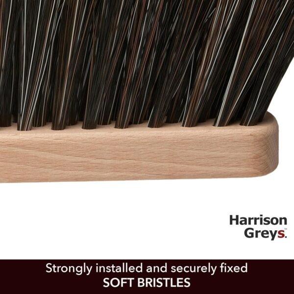 11.2" Hand Broom Soft Bristles Cleaning Brush, Dusting Brush with Wooden Handle, Handheld Car Broom, Small Counter Dust Brush, Bench Brush, Clothes Brush - Image 3