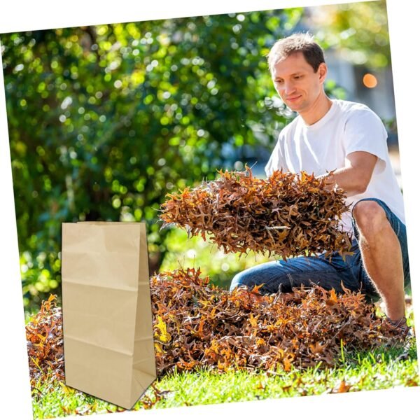 5pcs Kraft Paper Bag Bin Bag Sensor Bin Compost Canvas Kitchen Bin Outdoor Tote Bins Recycling Leaf Garden Bags Paper Shopping Bag Bread Bin Liners Nappy Storage Bag Yard Trash Bag - Image 8
