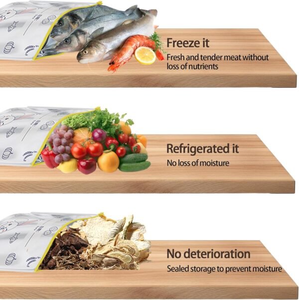 Reusable Food Storage Bags - 10 Pack Ziplock Aluminum foil bag Safe Freezer Bags, Leakproof Storage Gallon Bags, Reusable Food Bags, Snack Bags, Sealed Bag for Vegetable Fruit Meat (M 10pcs) - Image 8