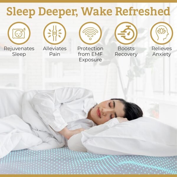 Grounding Sheets Queen Size - Organic Cotton & Silver Fibre Earthing Sheets for Bed - Grounding Rod & Cord Included for Indoor or Outdoor Grounding - Image 3