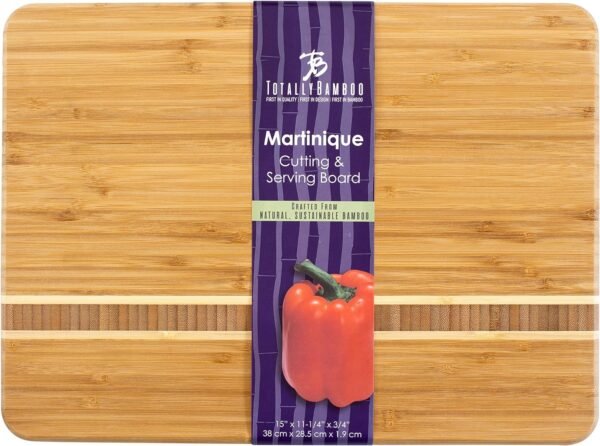 Totally Bamboo Martinique Bamboo Serving and Cutting Board, 15" x 11" - Image 6