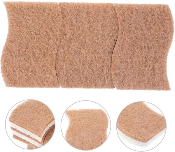 9pcs Kitchen Dish Sponge Dishwashing Scrubber Kitchen Cleaning Sponges Bowl Wash Sponges Wok Sponge Scrubber Pads Scouring Pad Dish Cleaning Sponges Natural Kitchen Sponges Sisal - Image 8
