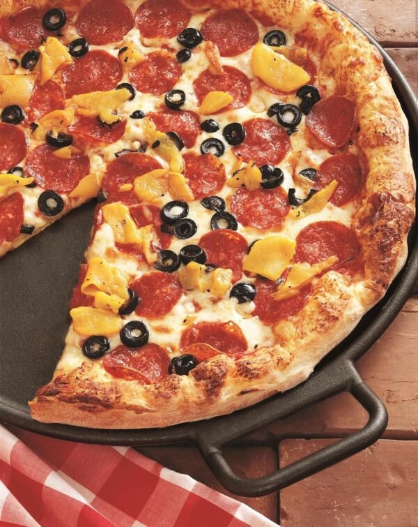 Lodge BOLD 14 Inch Seasoned Cast Iron Pizza Pan, Design-Forward Cookware - Image 4