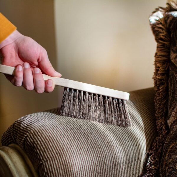 11.2" Hand Broom Soft Bristles Cleaning Brush, Dusting Brush with Wooden Handle, Handheld Car Broom, Small Counter Dust Brush, Bench Brush, Clothes Brush - Image 7