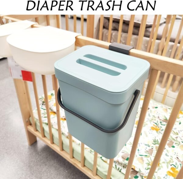 stonespace Compost Bin Indoor Kitchen Sealed, Mountable Compost Bucket, Hanging Food Waste Bin for Kitchen,1.3 Gallon/ 5L Blue - Image 4