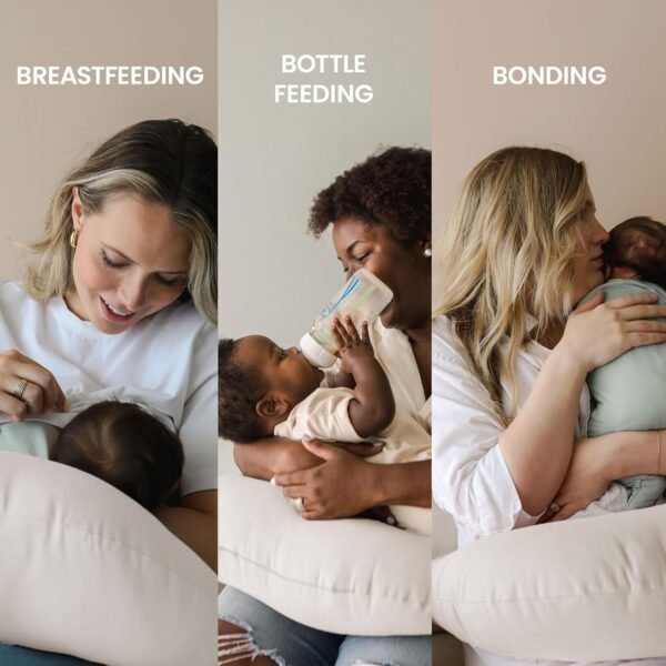snuggle me Organic Nursing Pillow | Bottle & Breastfeeding Pillow with Organic Cotton Cover & Fiberfill, Machine Washable Feeding Pillow, Newborn Essentials Must Haves (Natural) - Image 3
