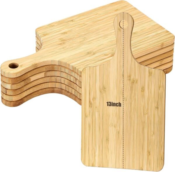 Lounsweer 6 Pcs Thicken Cutting Board Bulk Wood Chopping Board Serving Board Charcuterie Boards for Laser Engraving Mother' Day Wedding Housewarming Gift(Bamboo,13 x 7 Inches)