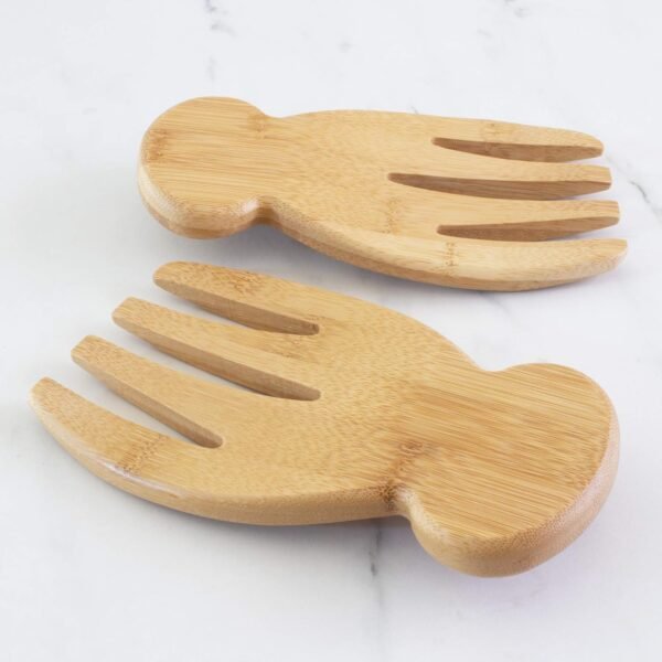 Totally Bamboo Salad Hands, Set of 2 Bamboo Wood Salad Servers, Great for Tossing and Serving Salad, Pasta and More - Image 5