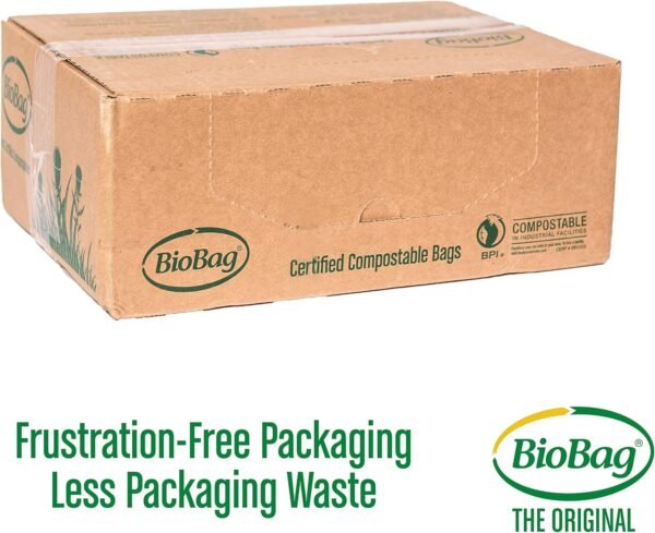 BioBag (USA) The Original Compostable Bag, 33 Gallon, 120 Count, 100% Certified Compostable Trash Bag Liners for Food Waste, Extra Strong and Durable, Trash Bag - Image 2