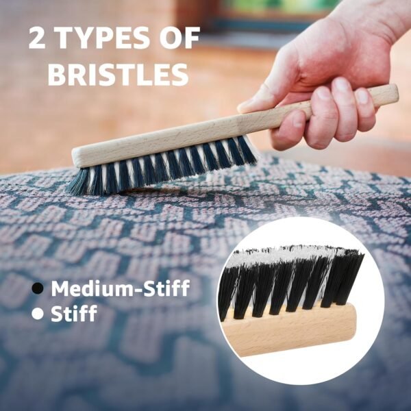 Carpet Cleaning Brush, Scrub Brush with Handle for Floor Mats, Heavy Duty Carpet Cleaner Brush, Rug Brush, Upholstery Brush for Indoor and Outdoor, Stiff Nylon Bristles Car Carpet Brush, White - Image 3