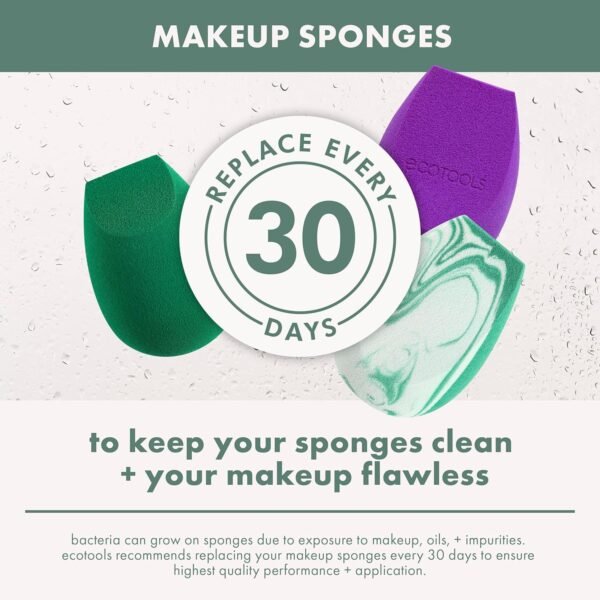 EcoTools Green Tea Bioblender, Compostable Makeup Blending Sponge, For Foundation & Base Coverage, Skin-Calming, Natural Infusion, Cruelty Free & Vegan, Packaging May Vary, 1 Count - Image 12