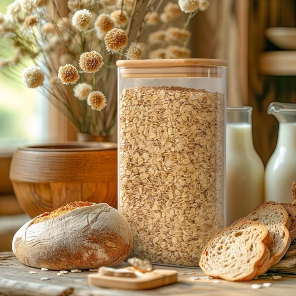 ComSaf 54oz Rectangle Glass Storage Containers with Lids, Glass Jars with Bamboo Lids, Clear Food Storage Jar, Sugar Coffee Containers, Pantry Storage Container for Pasta Rice Flour Oats Nuts Tea - Image 7